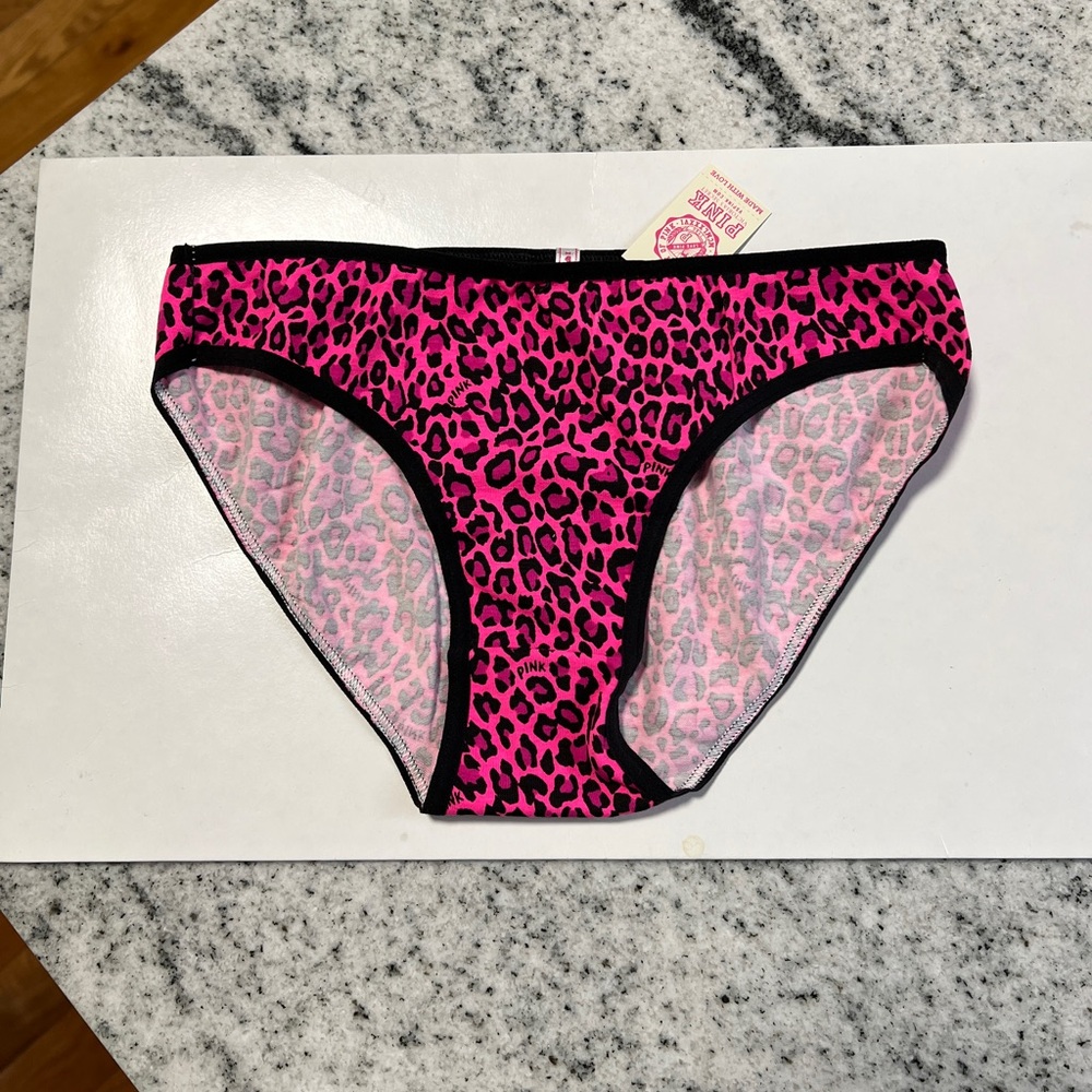 NWT Victoria’s Secret PINK Bright Leopard Print Extra Low Rise Bikini Panties XS